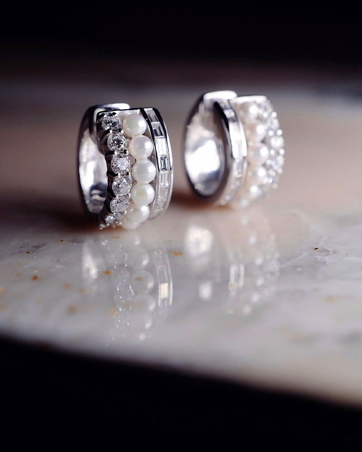 DIAMOND PEARL EARRINGS