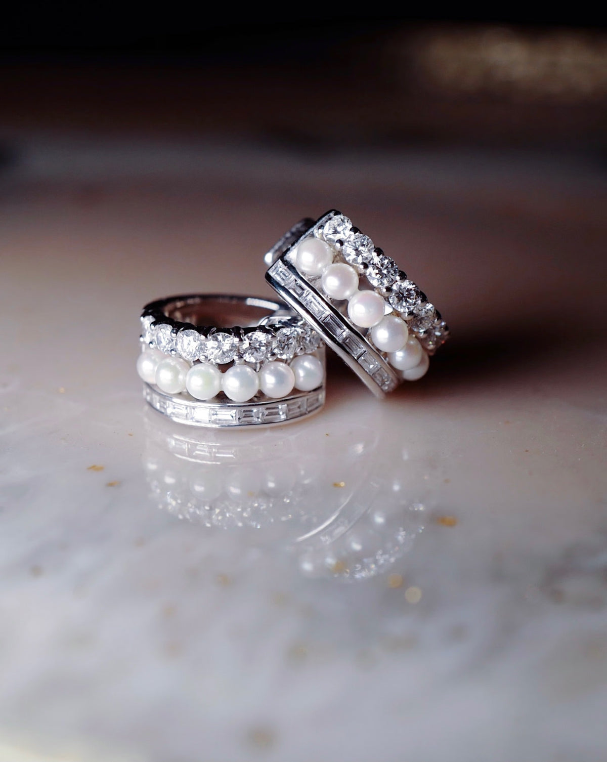 DIAMOND PEARL EARRINGS