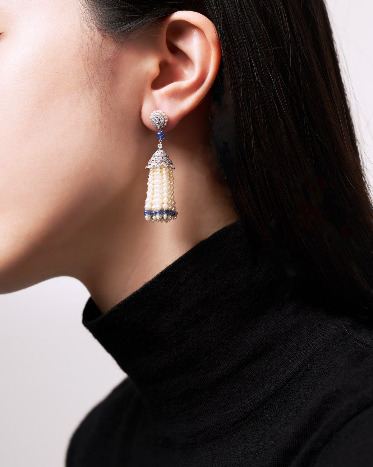 SAPPHIRE PEARL EARRINGS