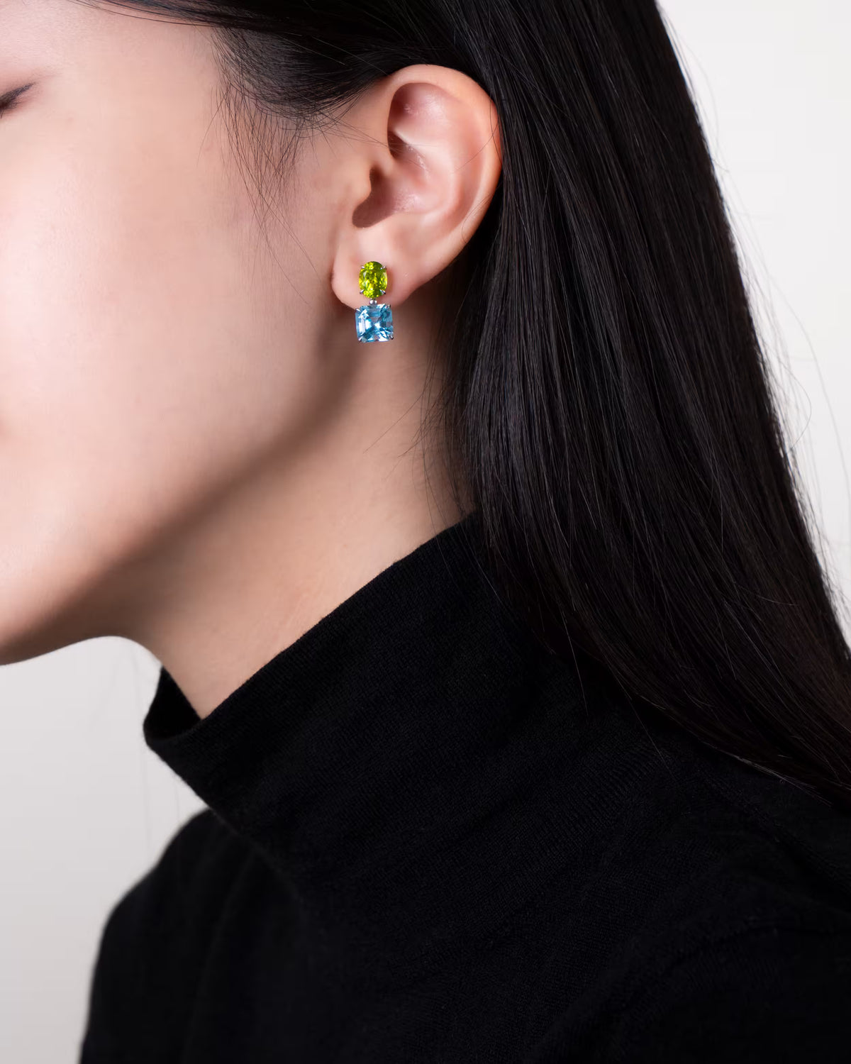 AQUAMARINE PERIDOT EARRINGS