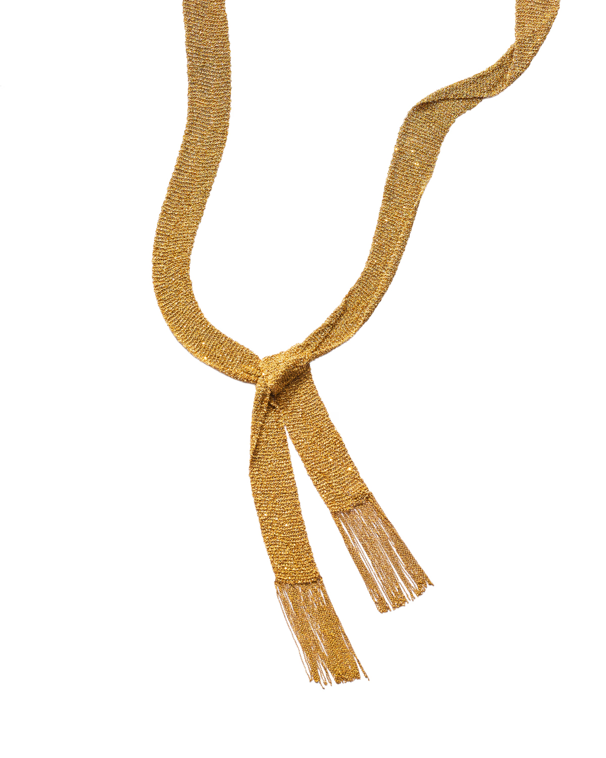 Gold Woven Scarf Necklace