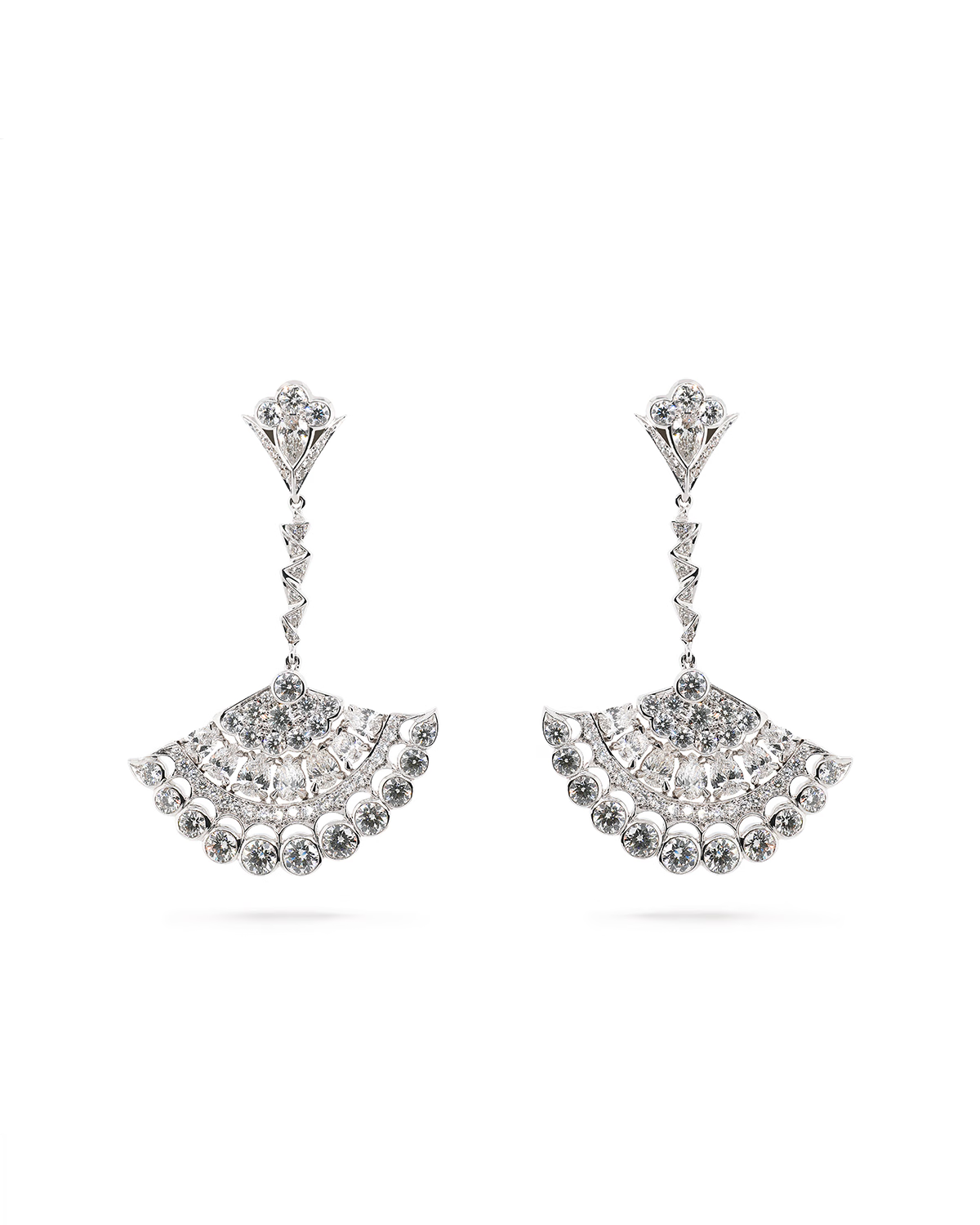 DIAMOND FAN EARRINGS