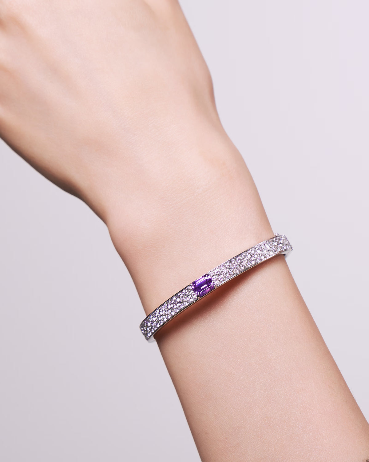PURPLE SAPPHIRE DIAMOND BANGLE