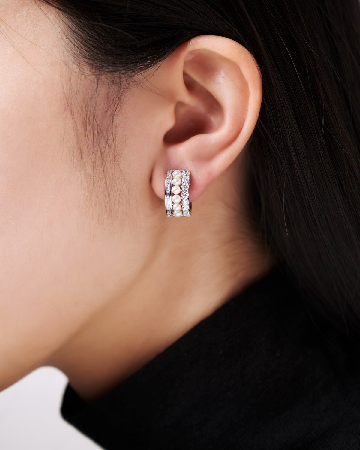 DIAMOND PEARL EARRINGS