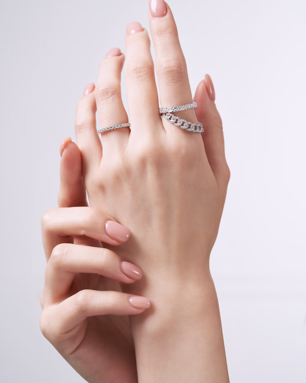 DIAMOND DOUBLE CHAIN RING