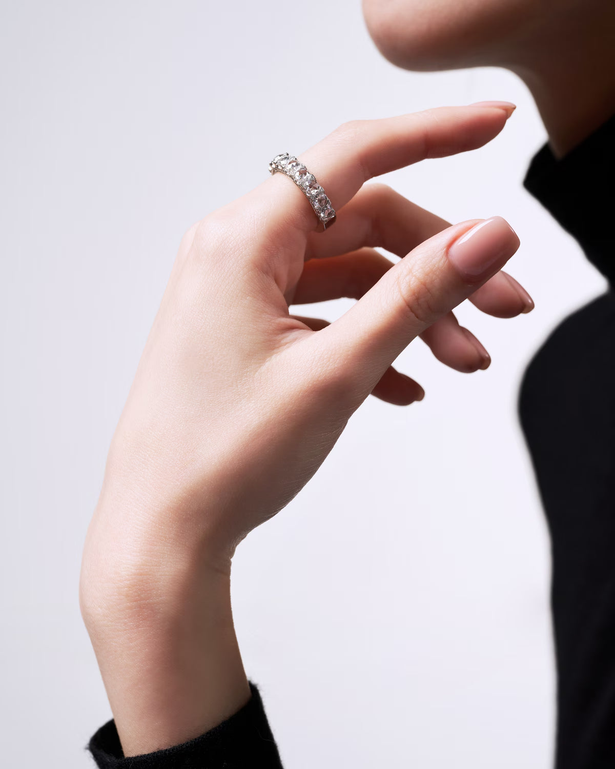 ROSE CUT DIAMOND ETERNITY RING