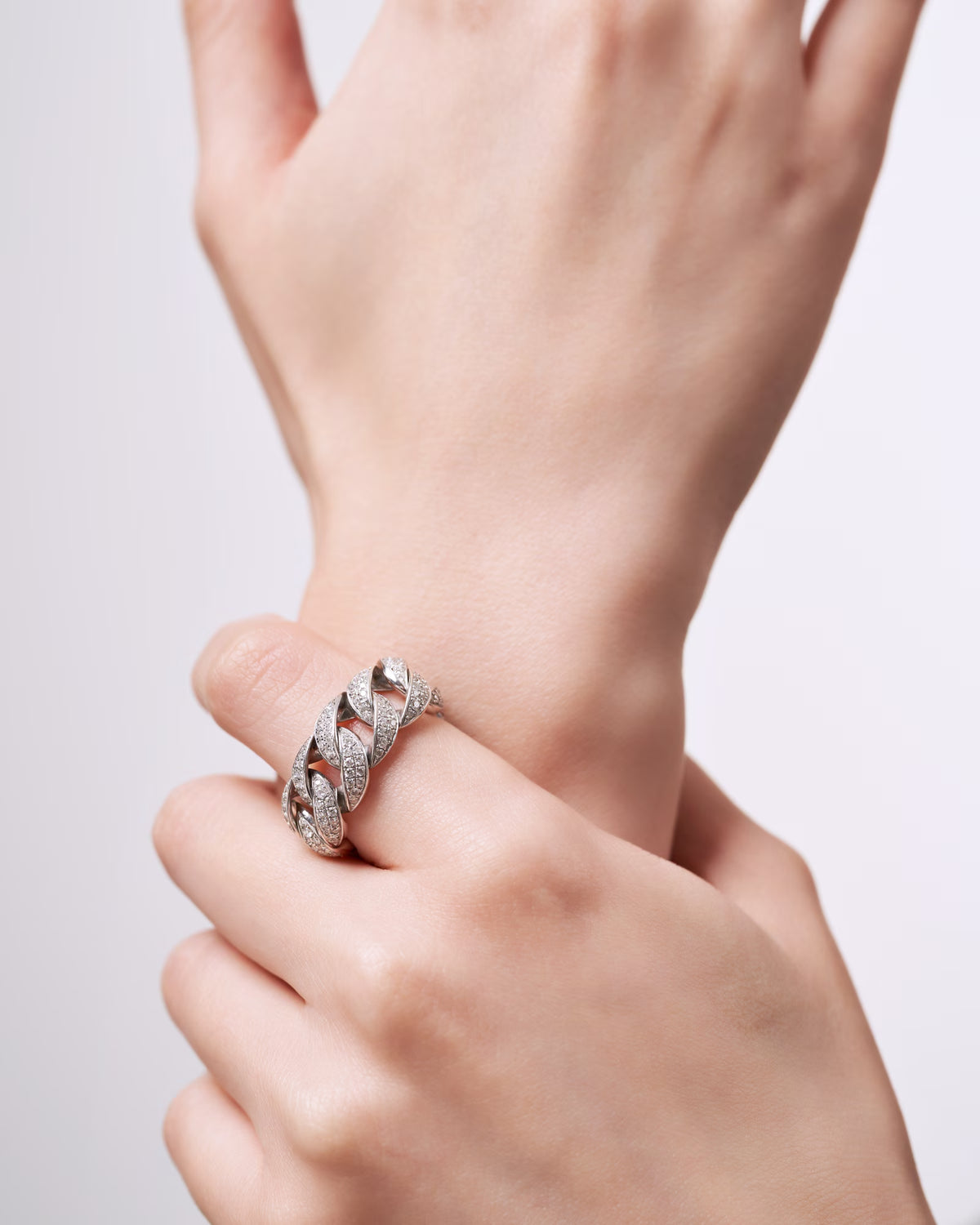DIAMOND CUBAN LINK RING