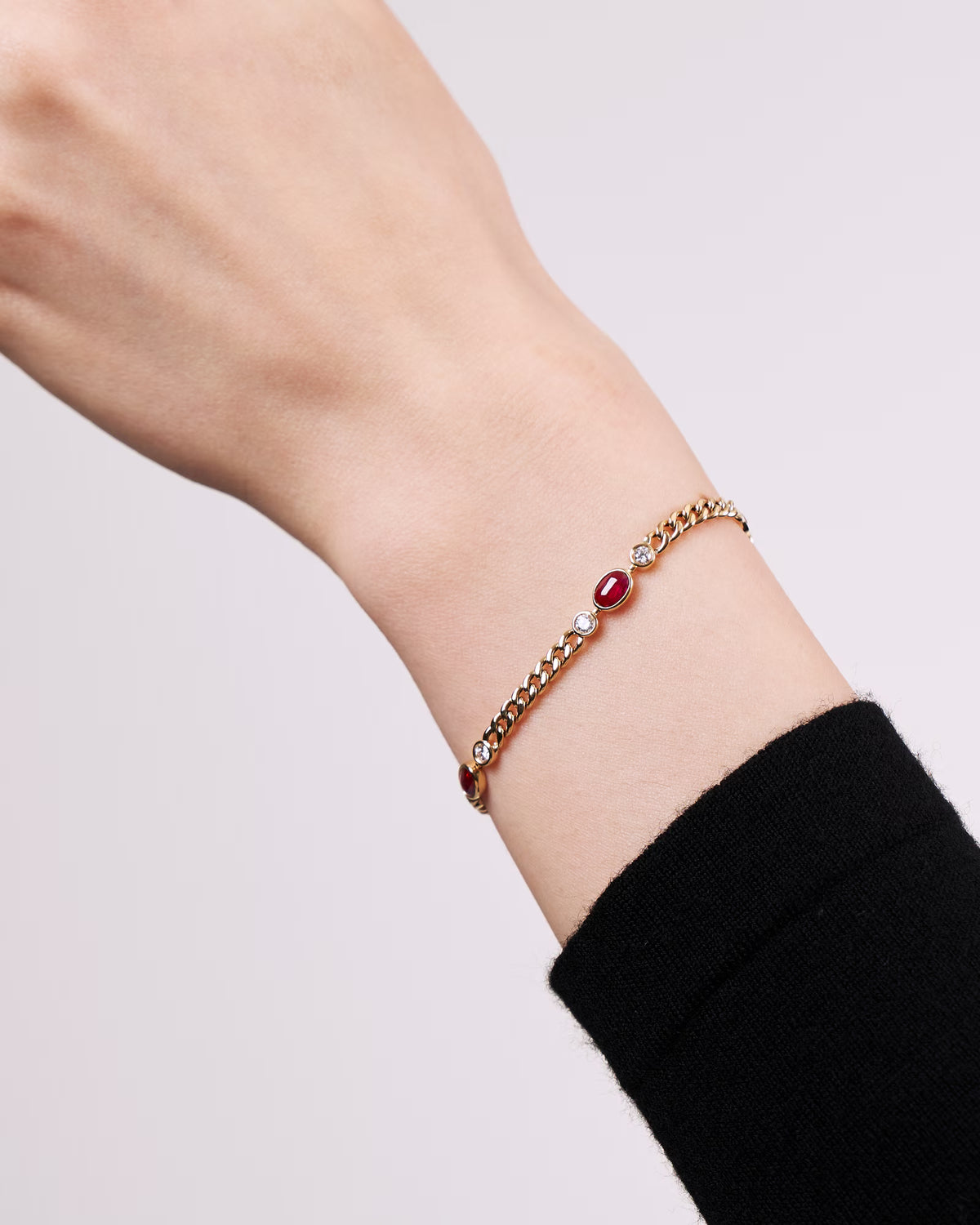 RUBY CUBAN LINK BRACELET